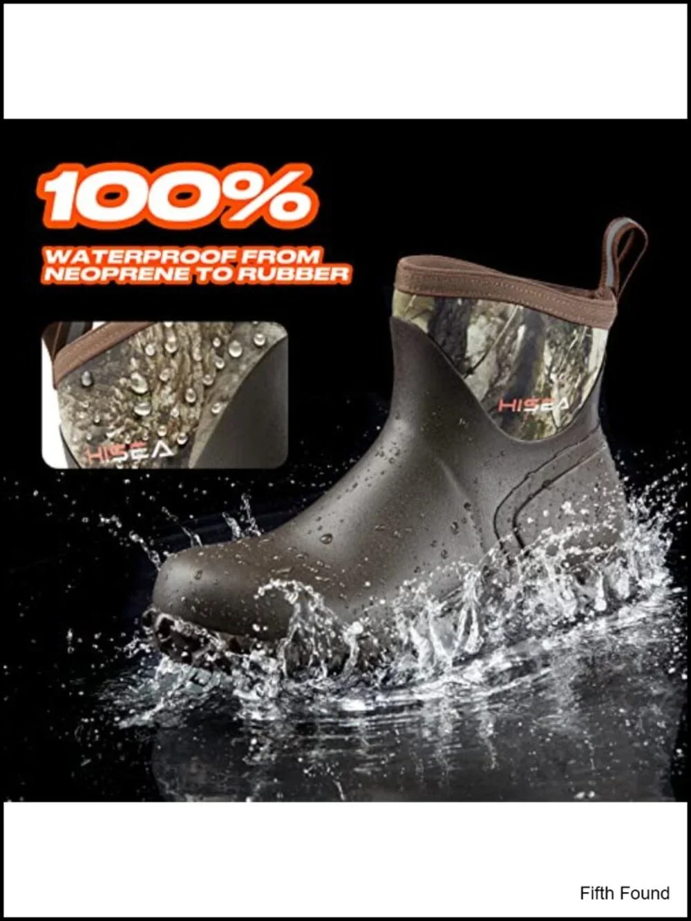 Men's Rain Boots Waterproof Ankle Booties for Gardening